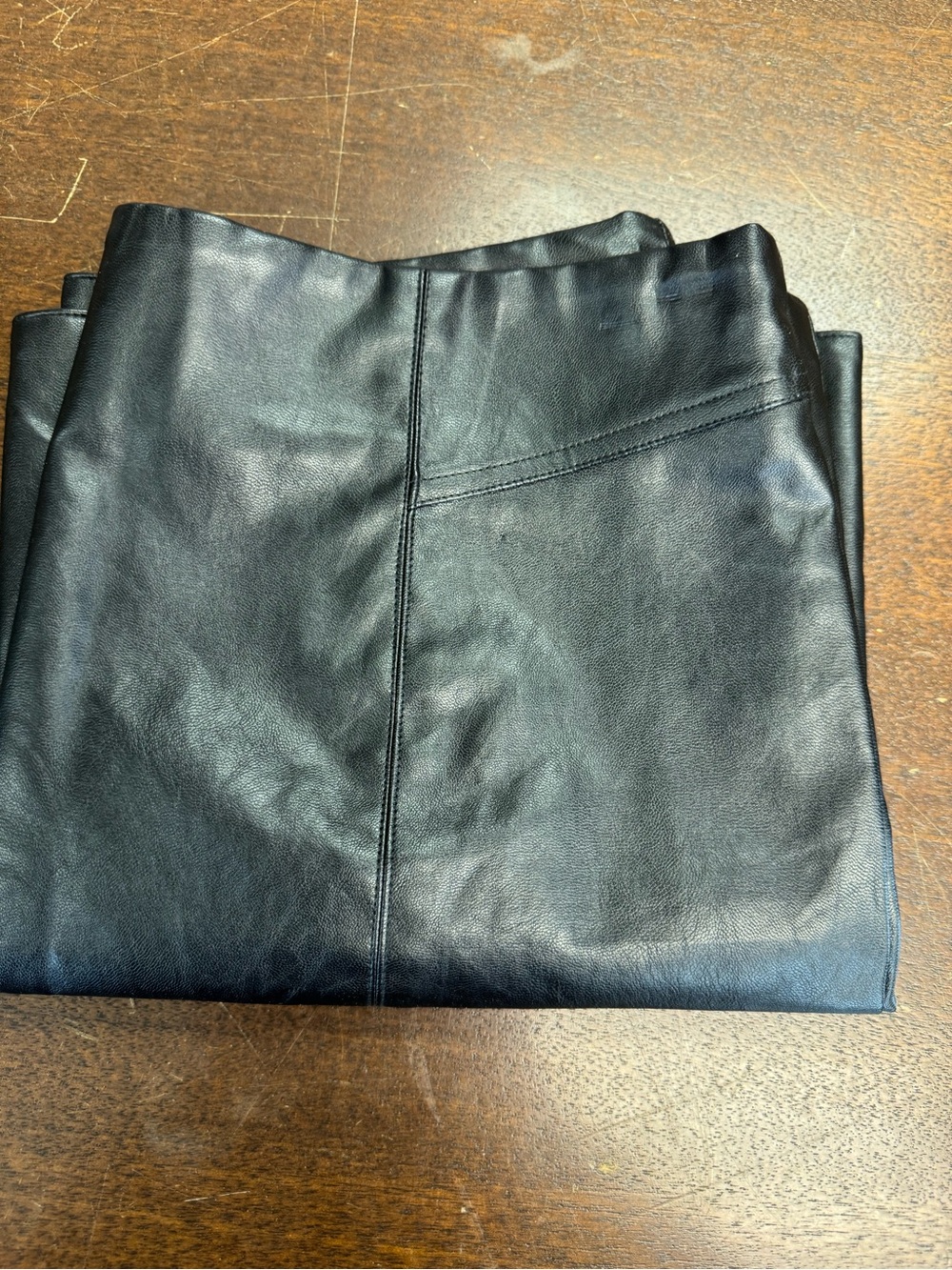 Altar’d State Black Faux Leather Mini Skirt Size Large Y2K Moto Clubbing Basics - Picture 5 of 6